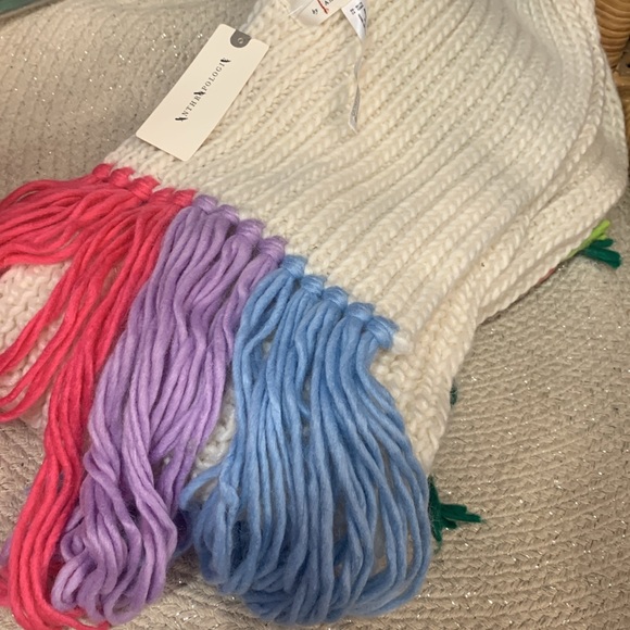 Anthropologie colorful fringe scarf new with tags - Picture 2 of 3